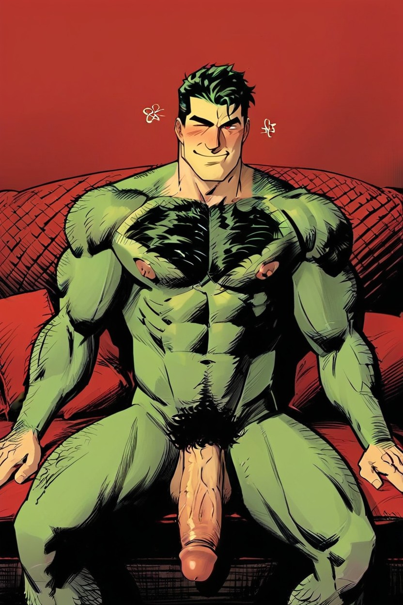 Big Shoulders, Muscular, Hairy Chest AI Gay Porn