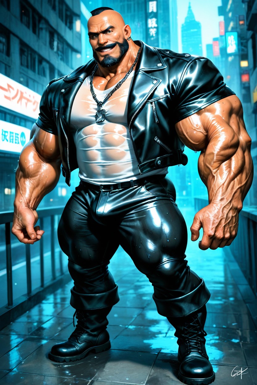 Balcony, Muscle Structure, Realistic Face AI Gay Porn