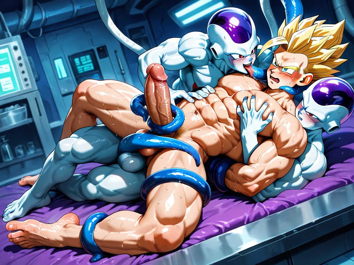 Wide Angle, Arched Back, Surrounded By Tentacles Of Frieza AI Gay Porn