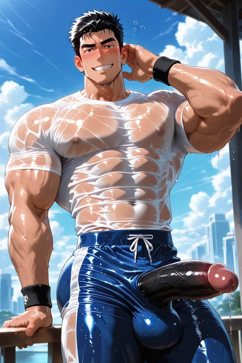 Ultra Bizeps, Ultra Large Bulge, Wet AI Gay Porn
