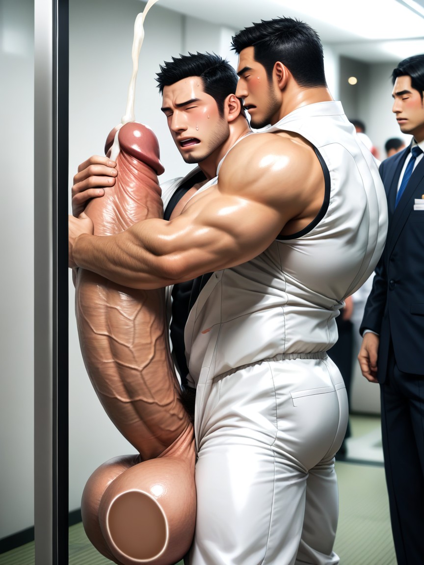 Correct Anatomy, Clear Lines, Penis Pump AI Gay Porn