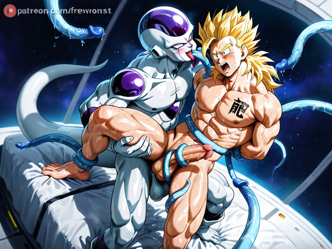 Gohan Facing Frieza While Fucking, Blonde Gohan, Dragon Ball Z Porno gay IA