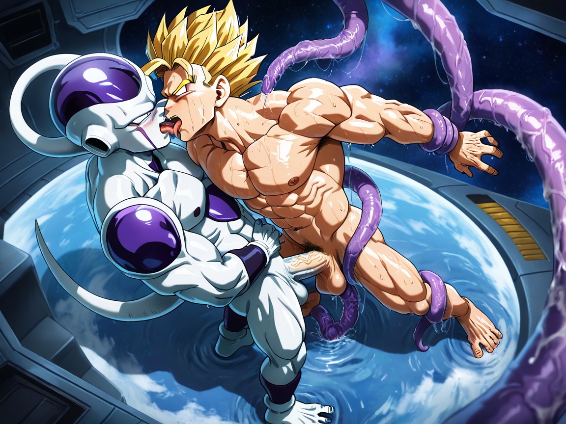 Defined V-line, Gohan, Navel Is Penetrated By Tentacle AI Gay Porn