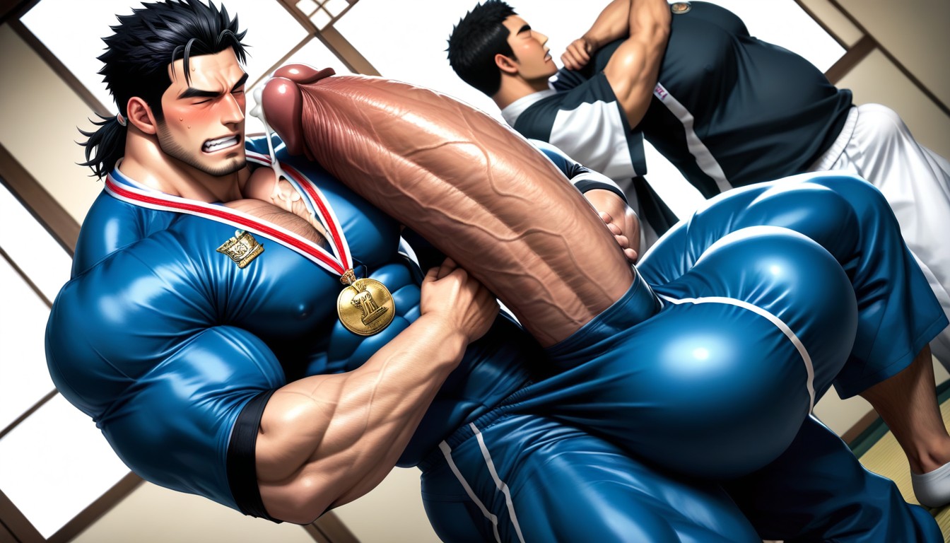 Men Watching, Face Pressed Against Dick Or Balls Or Bulge, Embarassed AI Gay Porn