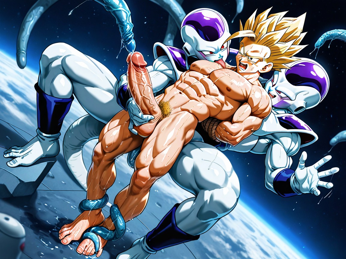 Sweaty, Wide Angle, Frieza Is Bigger Than Gohan Porno gay IA