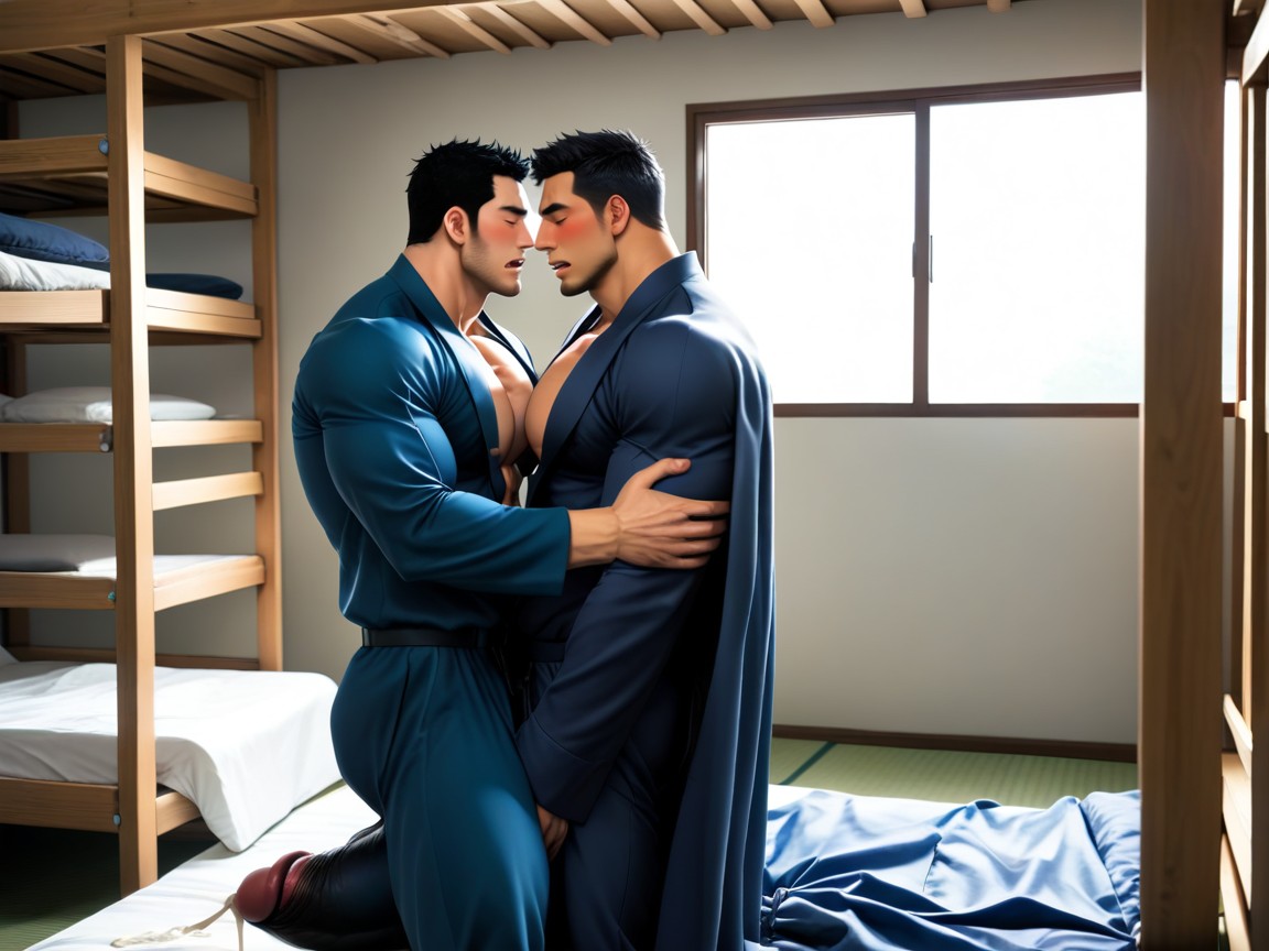 Cumshot, Window With View, Cum Splatters On Face And Chest AI Gay Porn