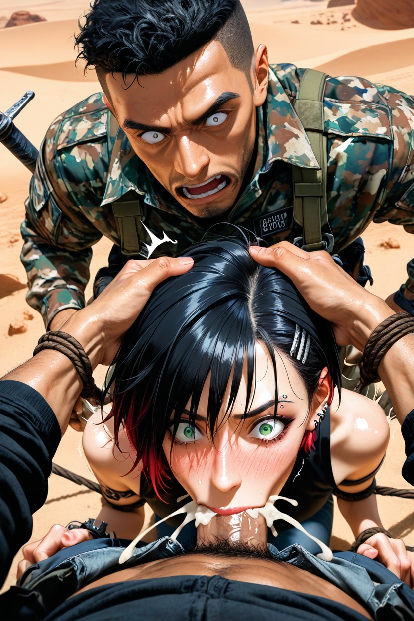 Award Winning Photo, Deep Deepthroat, Tied With Ropes AI Gay Porn