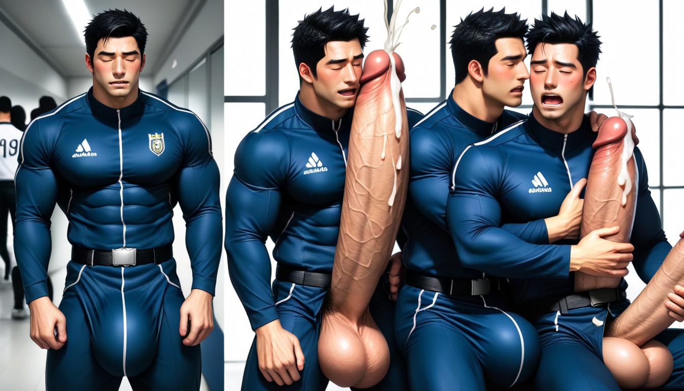 Biting Lip, Extreme Pleasure, Movement Lines AI Gay Porn