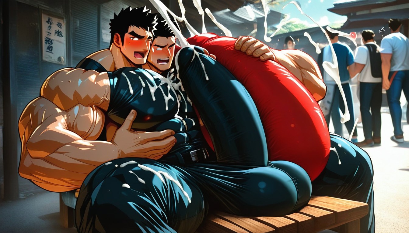 Clearly Seperate Distinct Bodies, Uncut Hyper Cock Bigger Than Leg, Helping Hand AI Gay Porn