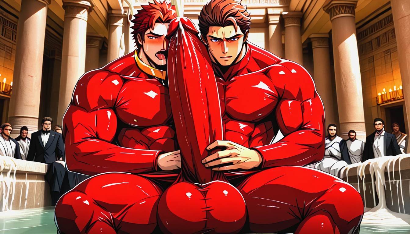 Gigantic Cock, Tongue Out, Ancient Greek AI Gay Porn