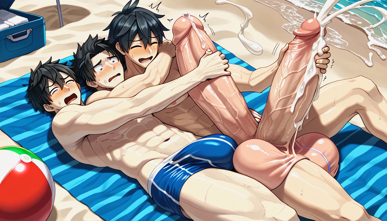 Men Watching, Cum Facial, Japan AI Gay Porn