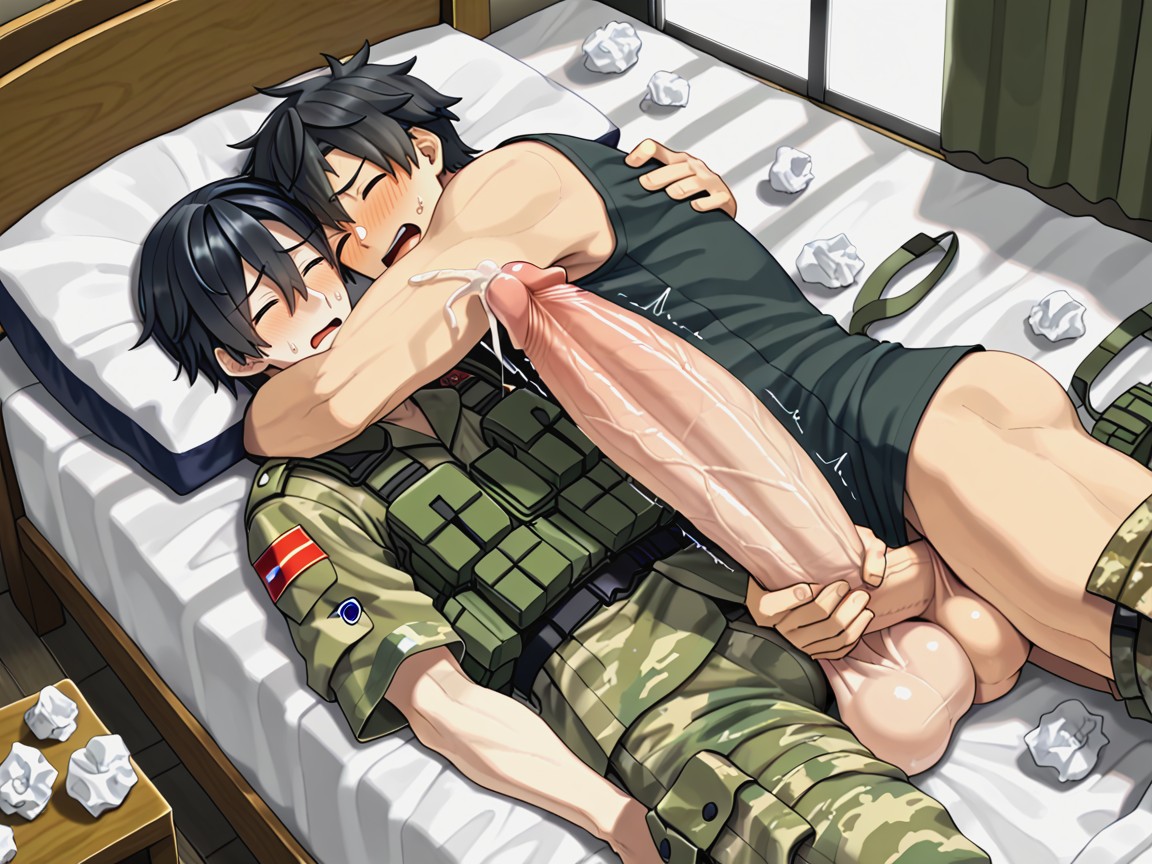 Extreme Pleasure, Japanese, Black Hair AI Gay Porn