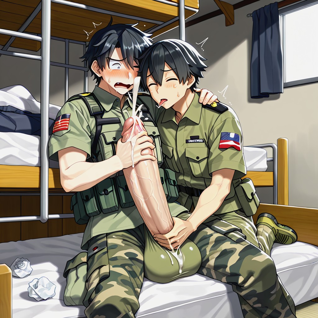 Penis Base Is Realistically Attached To Crotch, Handjob, Extreme Pleasure AI Gay Porn