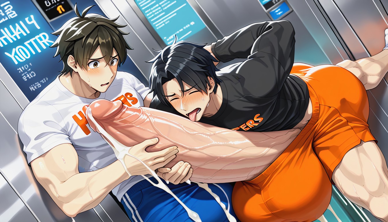 Cramped Crowded Space, Big Balls, K AI Gay Porn