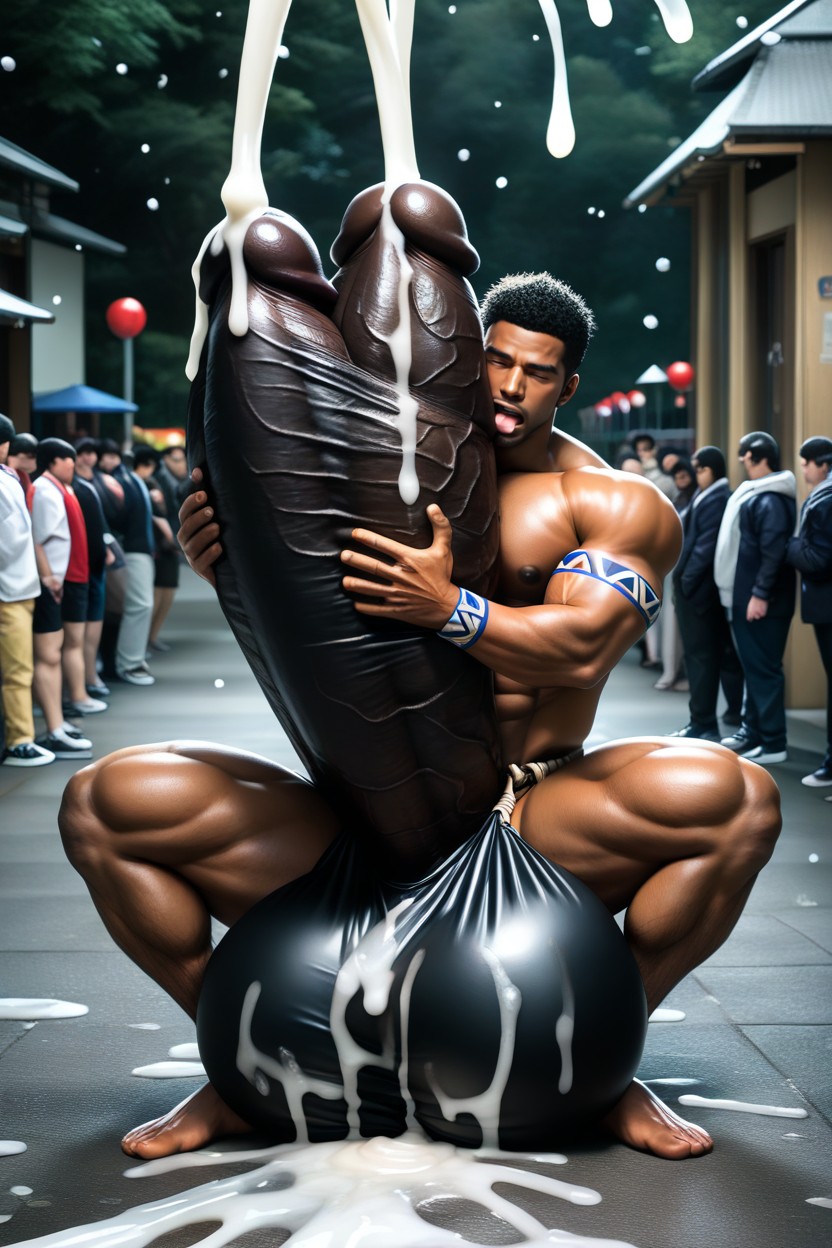 Penis Base Is Realistically Attached To Crotch, Extreme Pleasure, Hugging AI Gay Porn