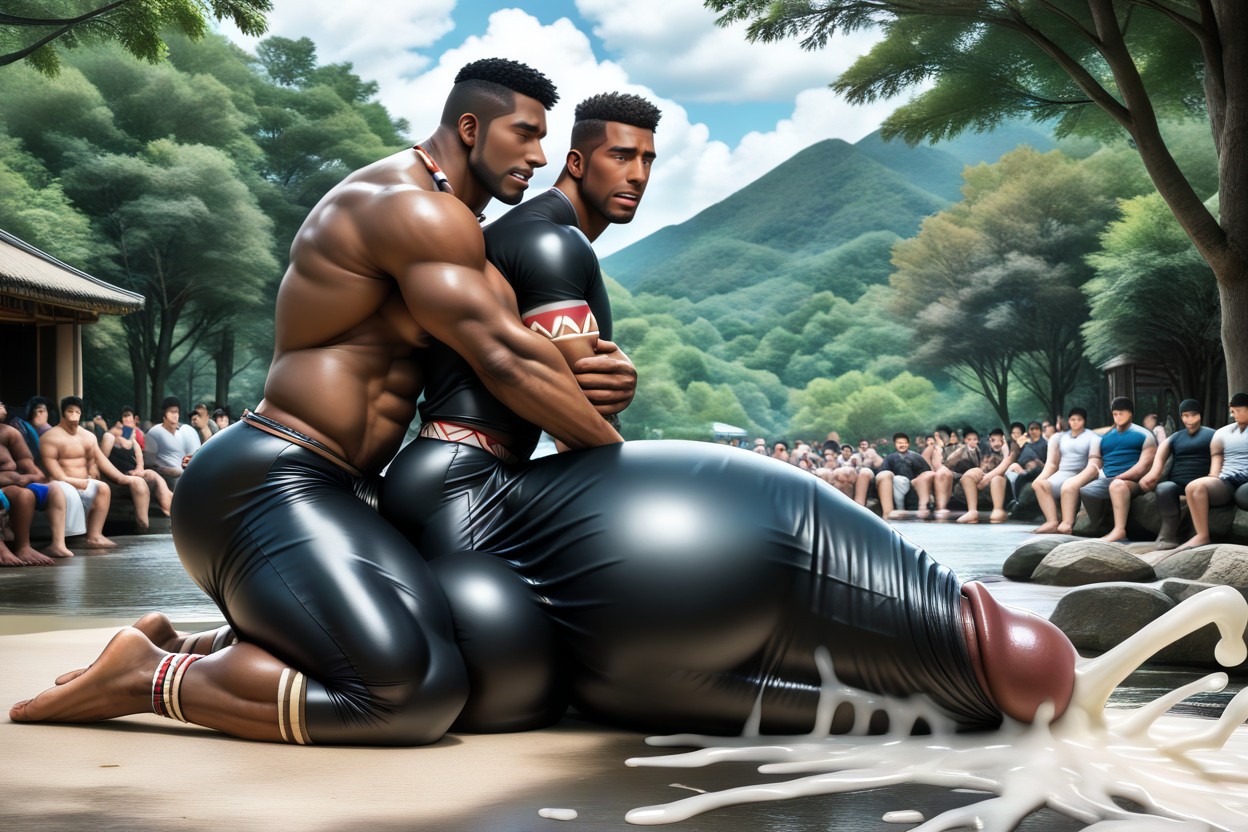 Crowded, Detailed, Clear Lines AI Gay Porn
