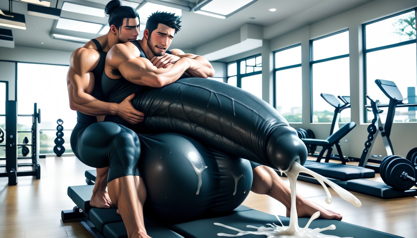 Hair Bun, Real Correct Anatomy, Correct Anatomy AI Gay Porn