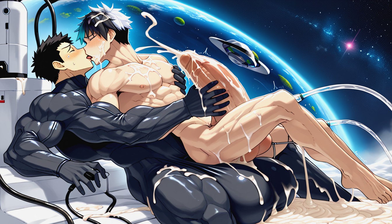 No Extra Limbs Or Digits, Black Hair, Space Colony AI Gay Porn