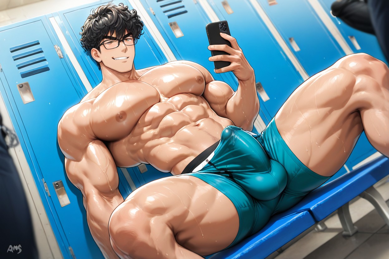 Curly Hair, Narrowaist, Slimwaist AI Gay Porn