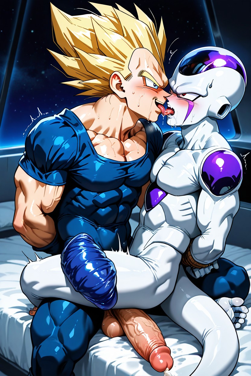 Gigantic, Vegeta Arching Body, Sweaty AI Gay Porn