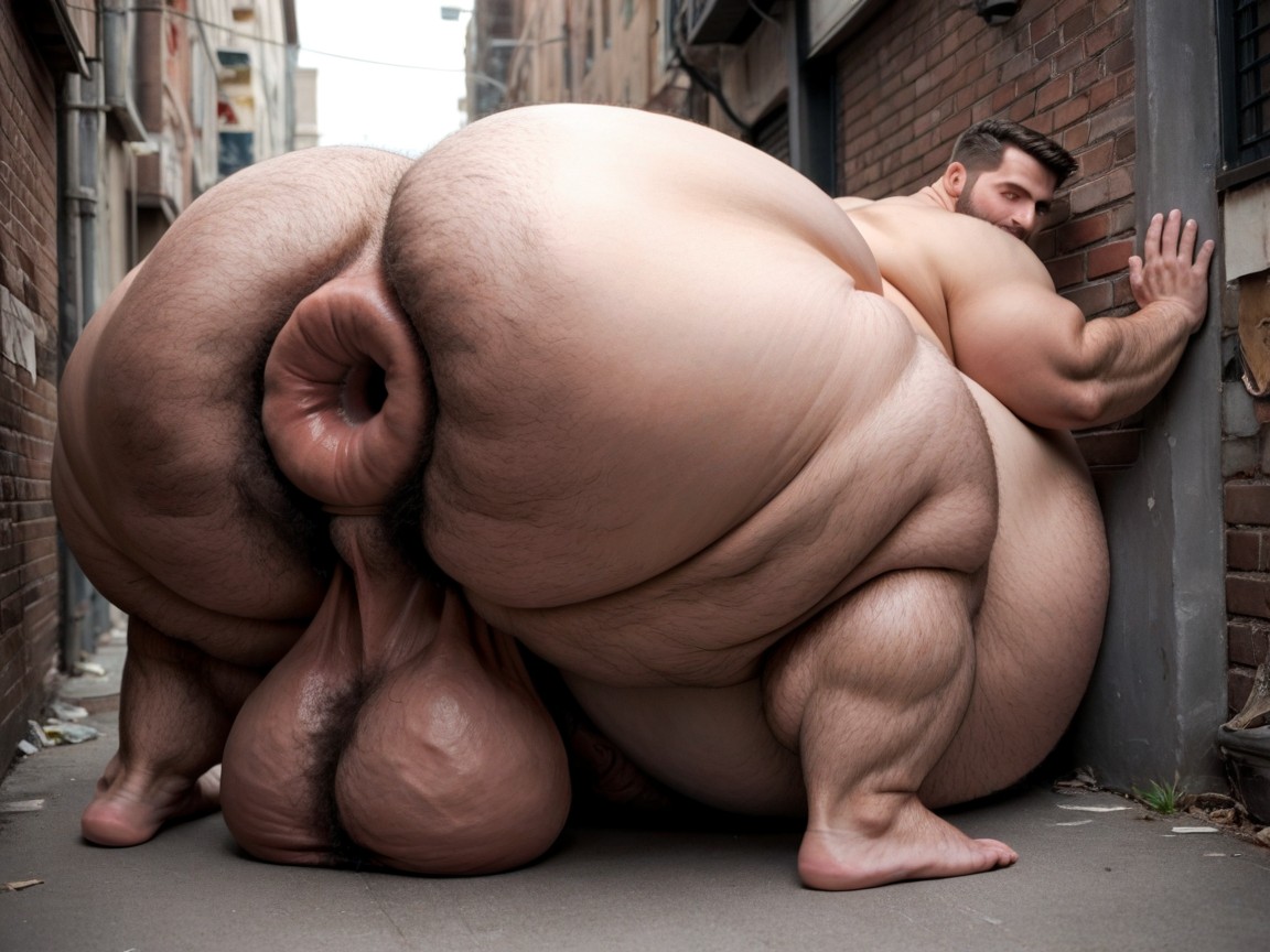 Hyper Obese Belly, Hyper Pubes, Puffy Gaping Anus Porno gay IA