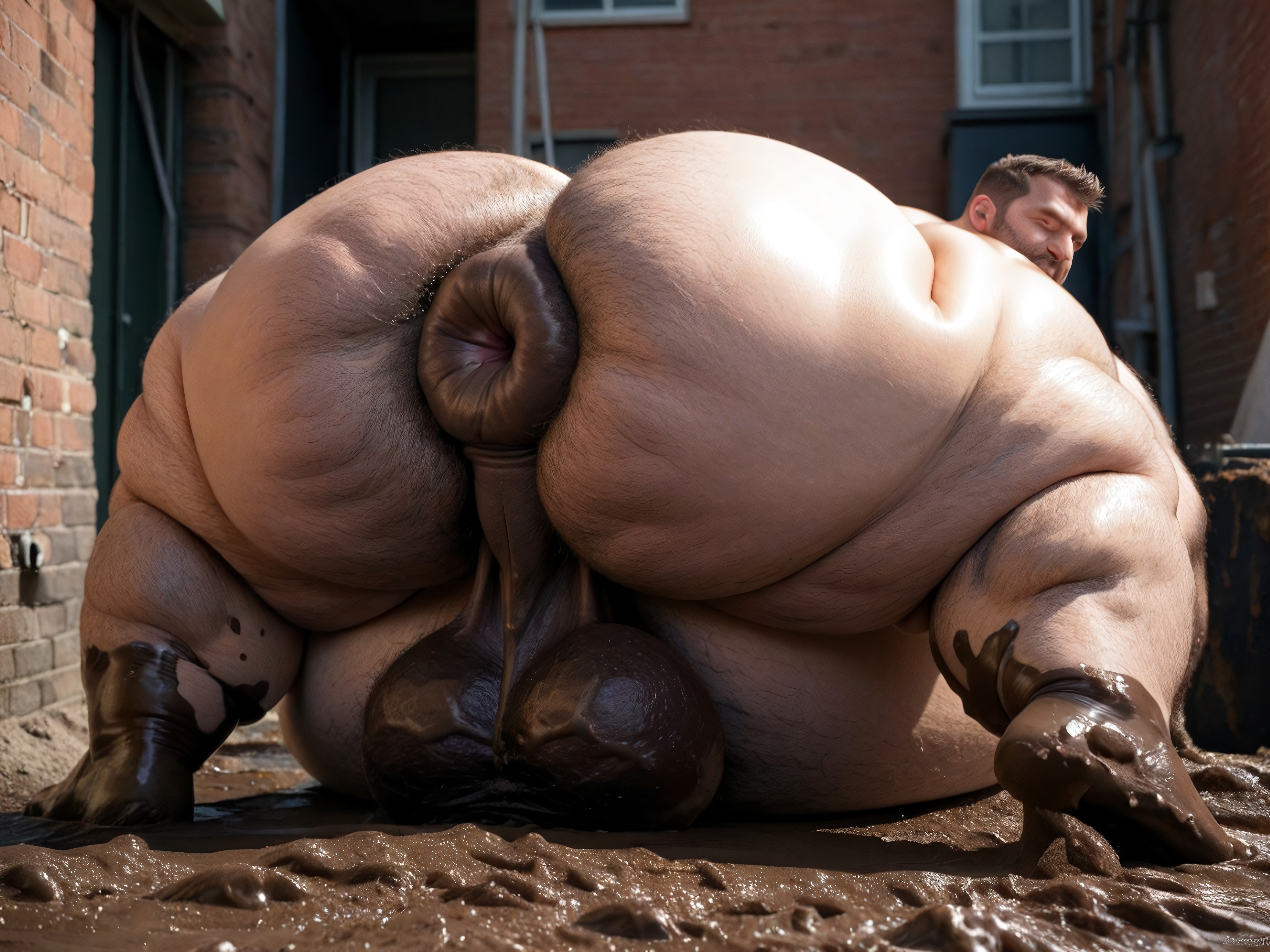 Hyper Hairy Balls, Puffy Anus, Hyper Hairy Ass AI Gay Porn