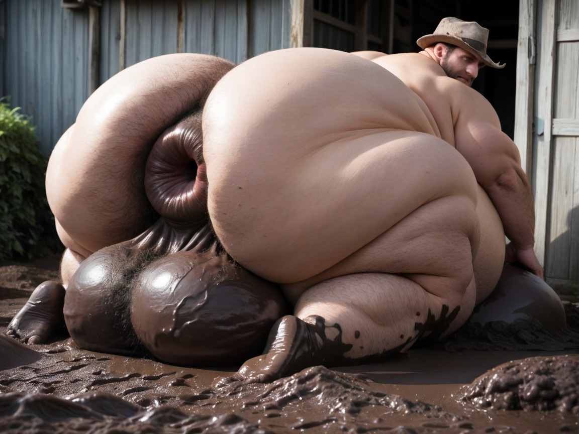 Photo Realistic, Dirt And Mud Coming Out Of Anus, Gorda Porno gay IA