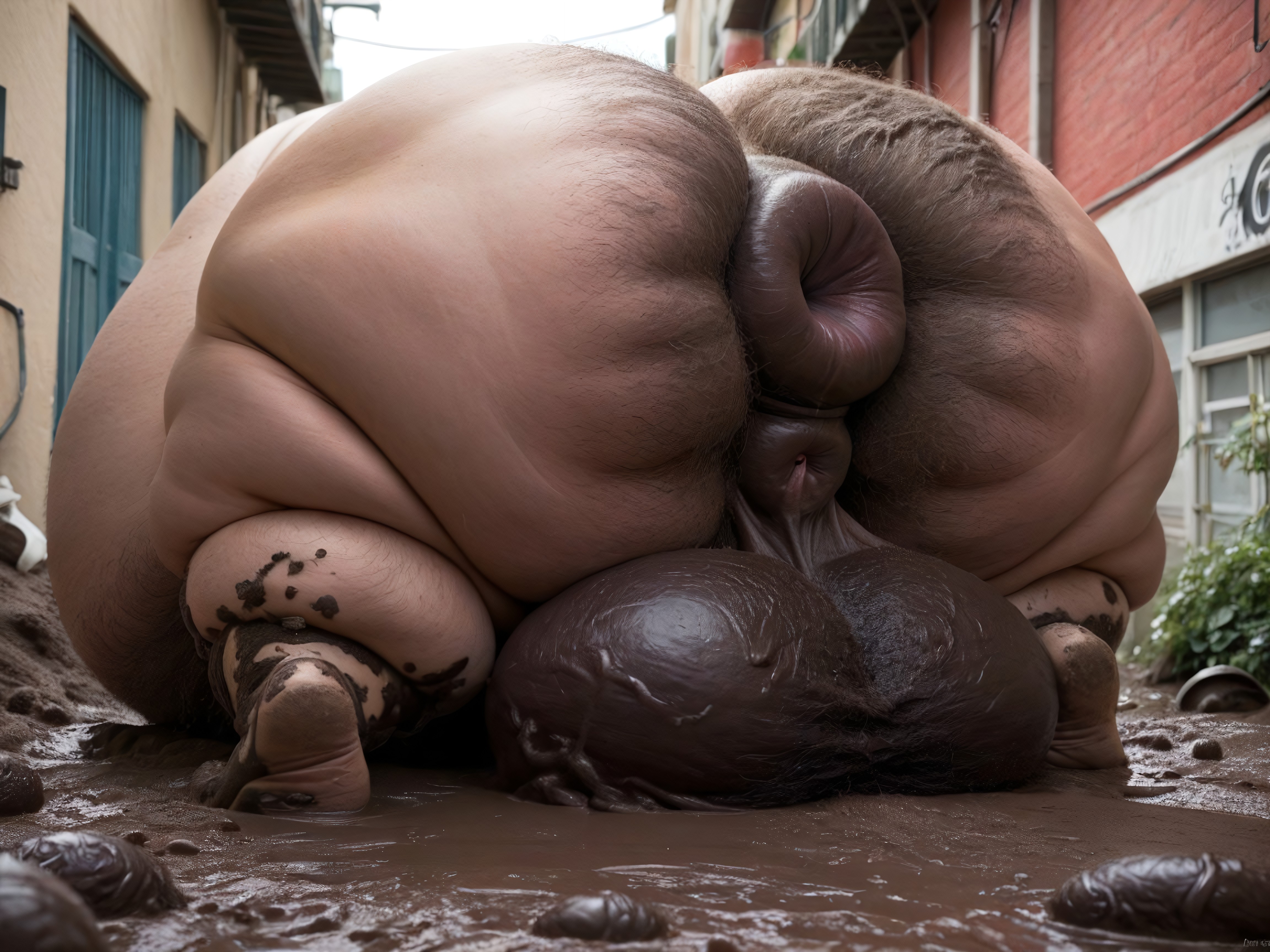 Hyper Fat Ass, 1 Person, Photo Realistic AI Gay Porn