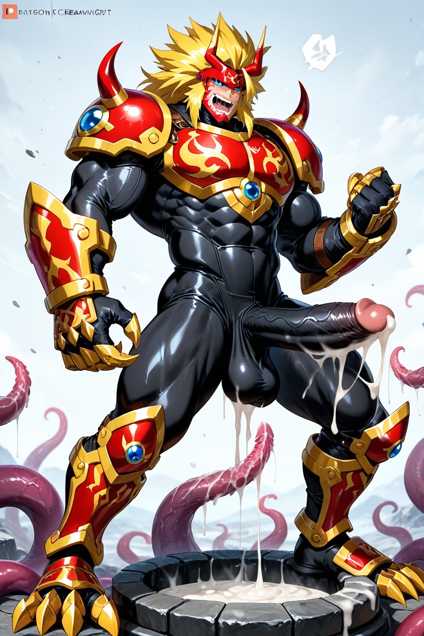 Clean Lineart, Blue Eyes, Getting Fucked By Tentacles AI Gay Porn