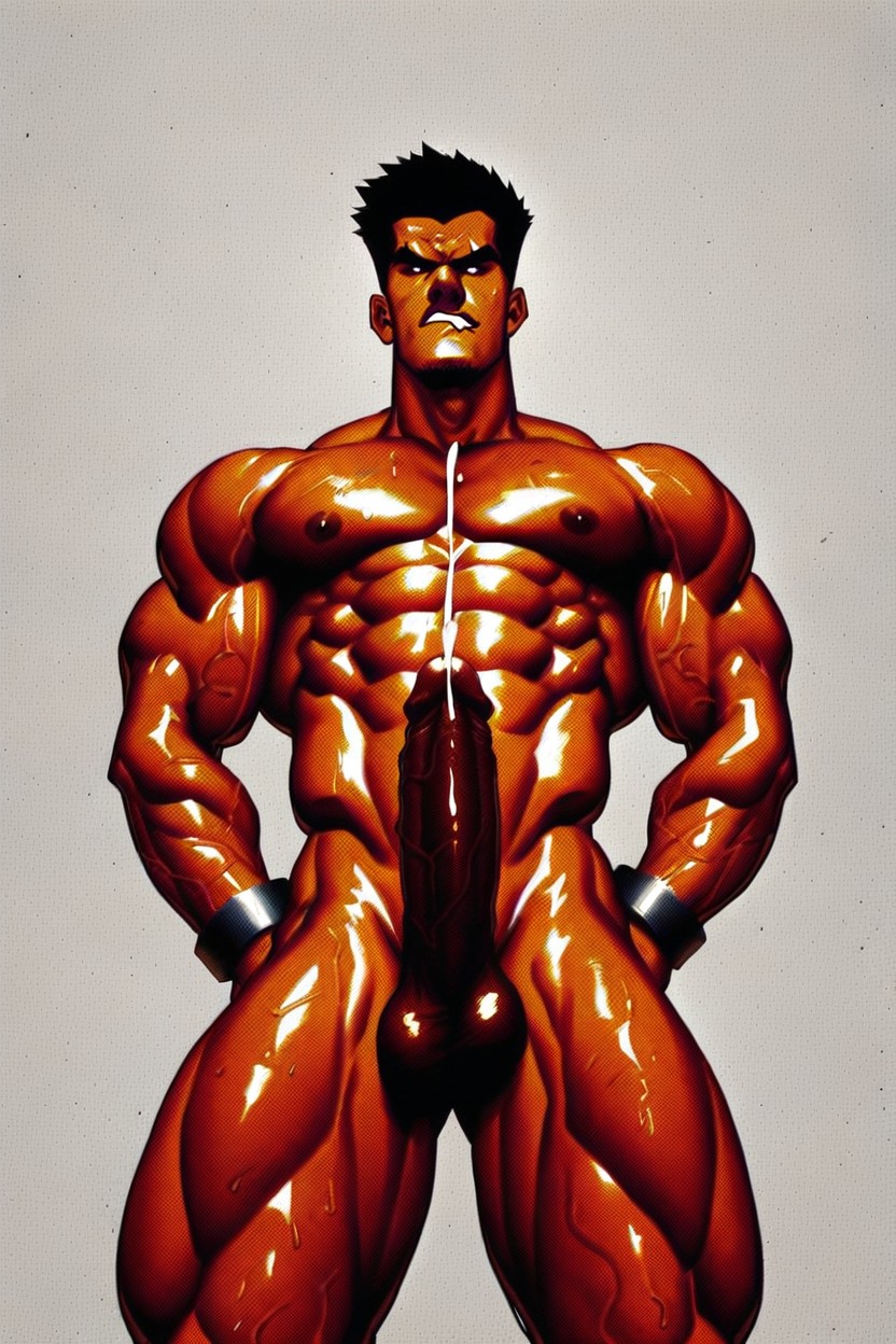 Muscular, Entire Body Was Taut With Muscle With Thick Veins Visible Beneath The Surface, Muscles Were Swollen To The Limit AI Gay Porn