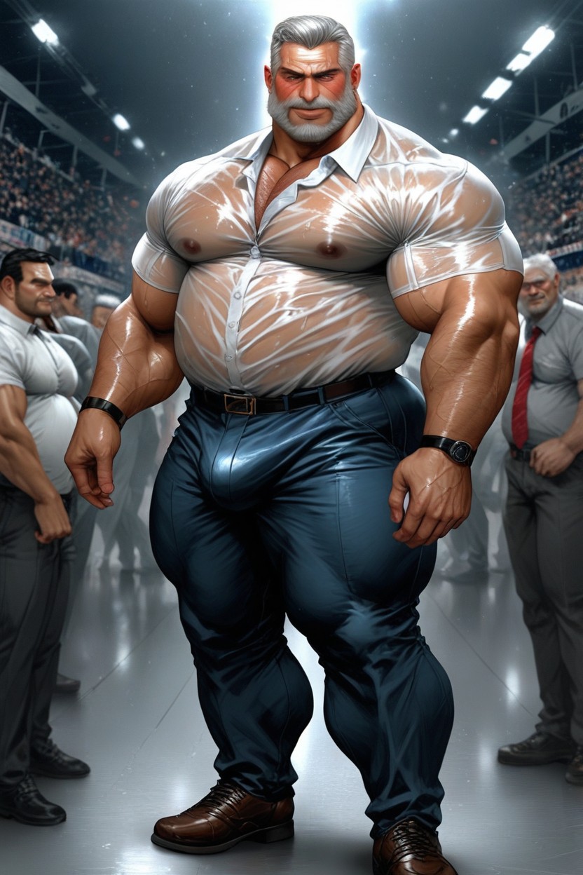 Bimbo, White Wet, Giant Thighs Colossal Thighs AI Gay Porn