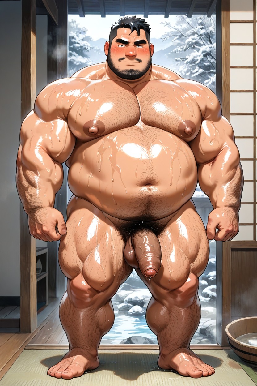 Japanese, Pubic Hair, Oily AI Gay Porn