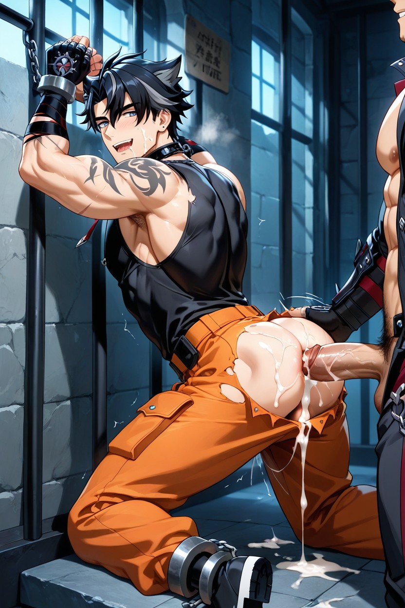 Prison, Chasity Cage, Cock In Chasity Cage 게이 AI 야짤