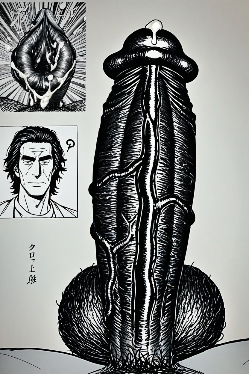 Girthy Cock, Glans Cockhead Is Bigger Than Penis Shaft, Photorealism AI同性戀黃片