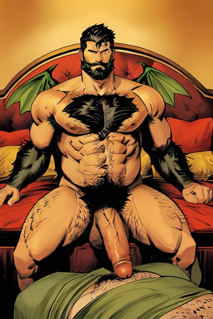 큰, Black Beard With Gray Hair, 1인 게이 AI 포르노
