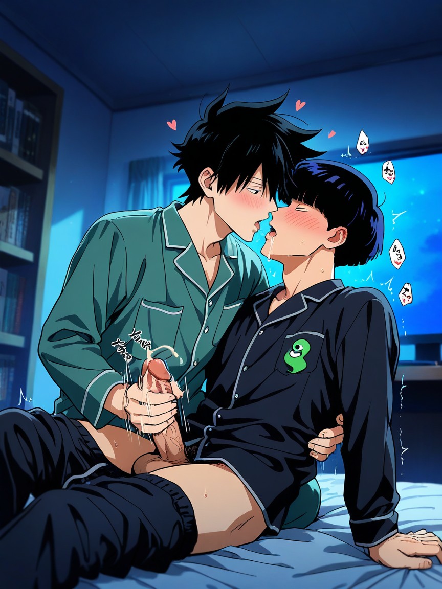 Bounce Line, Low-angle View, Japanese AI Gay Porn