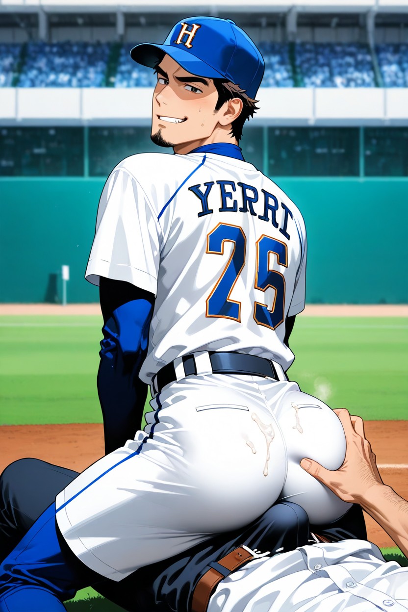 Baseball Hat, 韓国人 , Goatee ゲイAIエロ