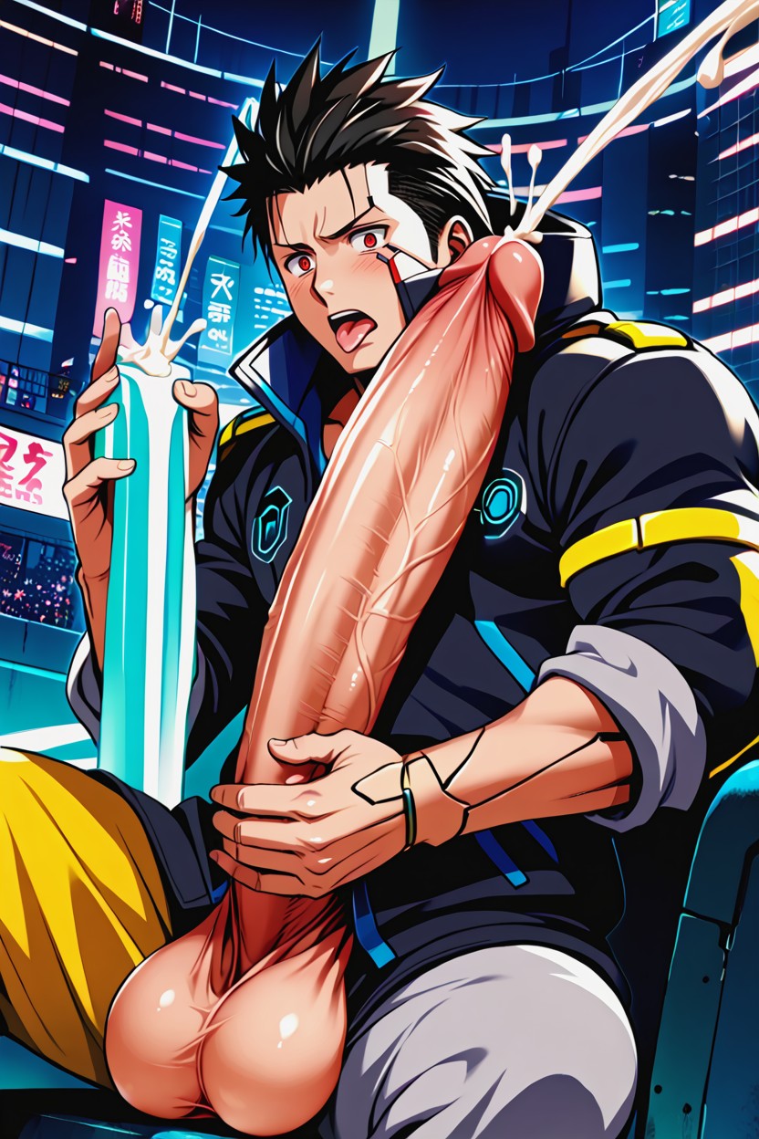 Uncut Hyper Cock Bigger Than Leg, Cum Facial, Bara Manga ゲイAIエロ