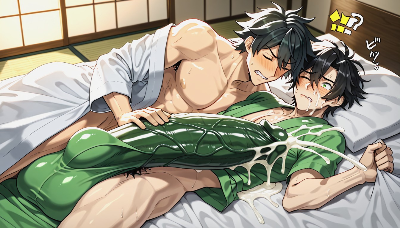 Tatami, Cuddling In Bed, Detailed AI同性戀黃片