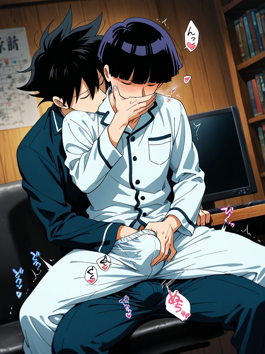 Floating Hearts, Straddling, Kissing To Behind Neck AI Gay Porn
