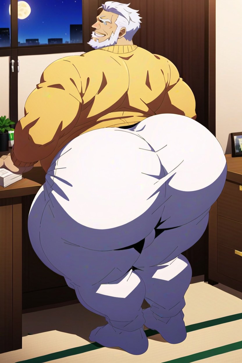 Excité, Gigant Ass, Hairy Butt Porno IA Gay