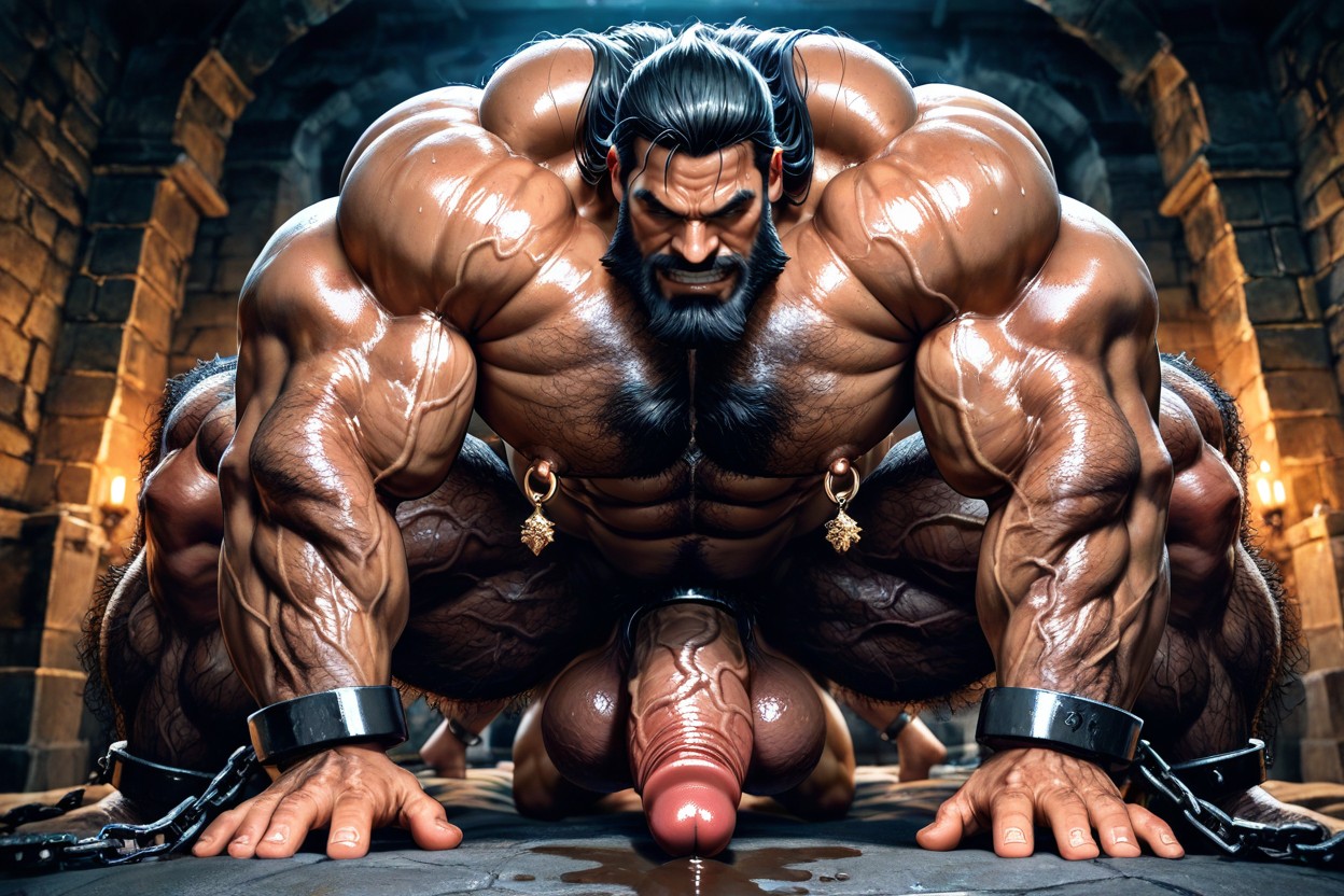 Hyper Balls, Face Visible, Very Sweaty And Oiled AI Gay Porn