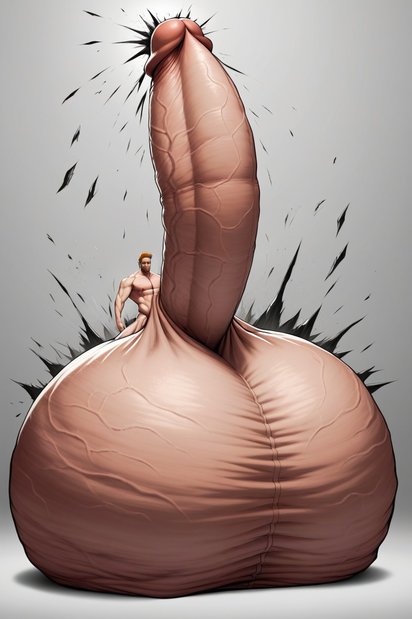Extreme Hyper Testicles, Exploding With Ball Growth, Oversized Hyper Gigantic Balls AI Gay Porn