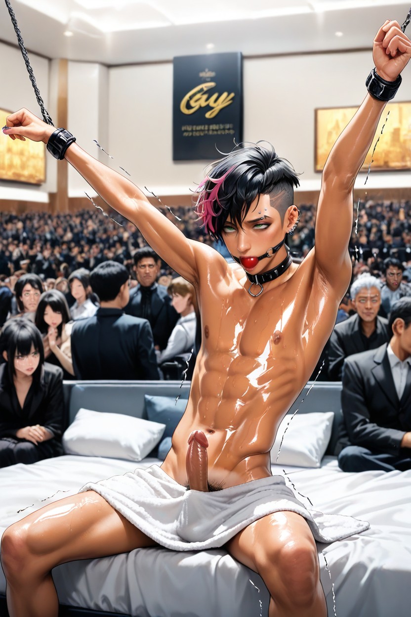 Erection, Green Eyes, Skinny AI Gay Porn
