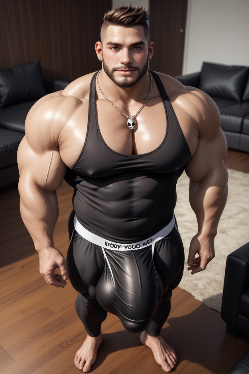 Naked, Hyper Huge Cock, Happy 게이 AI 포르노