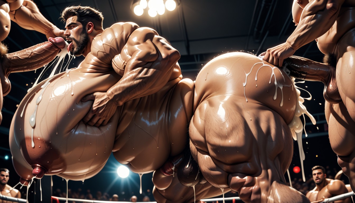 Impossibly Long Cocks, Épais, Hands Spread Ass Very Far Apart Porno IA Gay