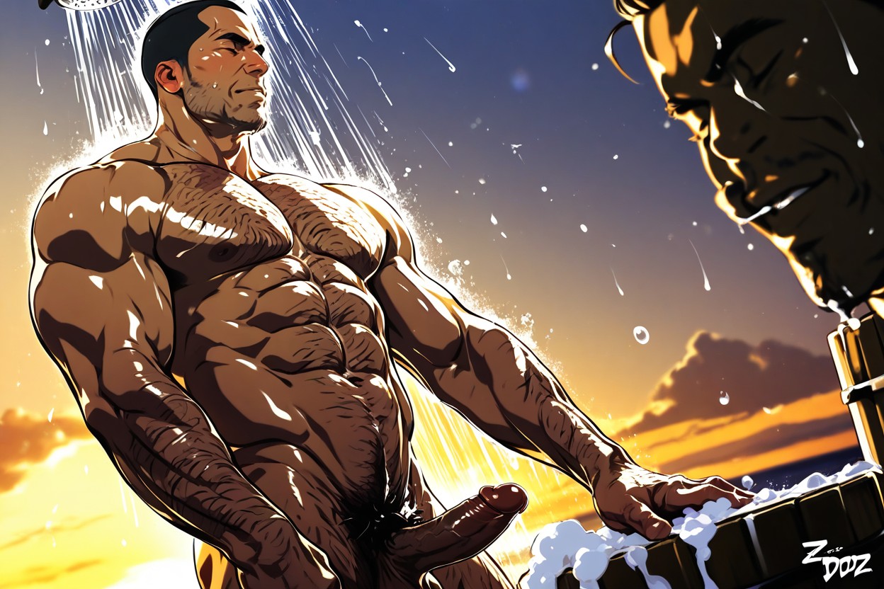 Fully Naked, 25+, Intense Rim Lighting 게이 AI 포르노