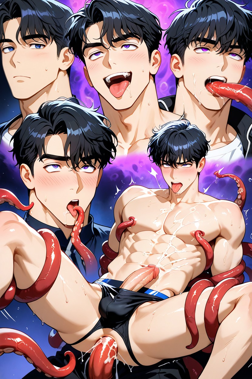 Blue Eyes, White Body, Tentacles Deep In The Mouth Porno IA Gay