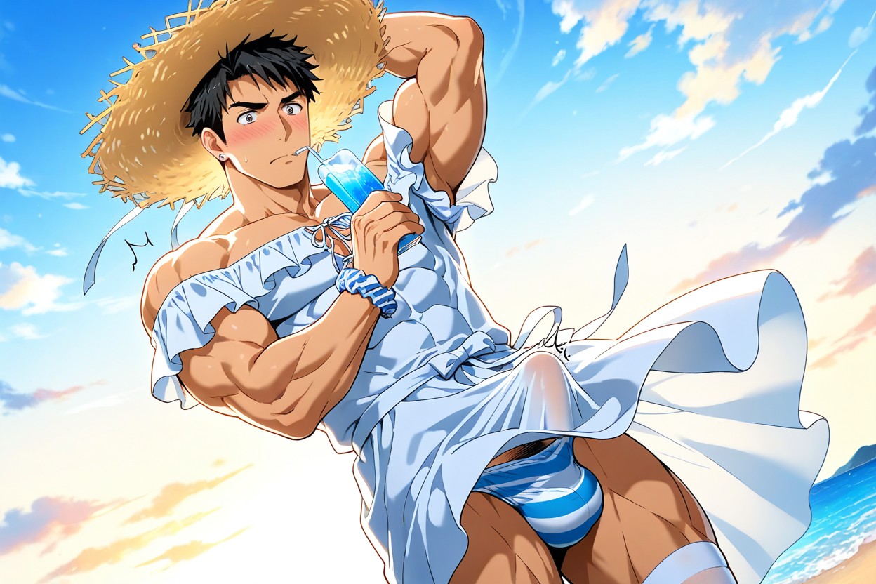 A Skyblue Scrunchie On The Wrist, 25+, Very Thick Cock ゲイAIポルノ