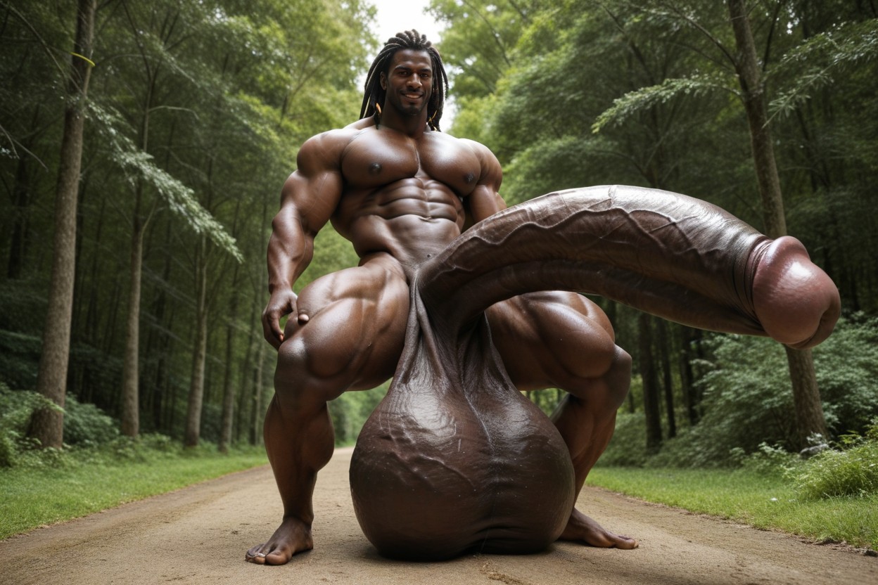 Enormous Cock, Enormous Cock, Gigantic Testicles Pornografia gay com IA